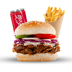 Turkish Burger With Donner Meat Meal 